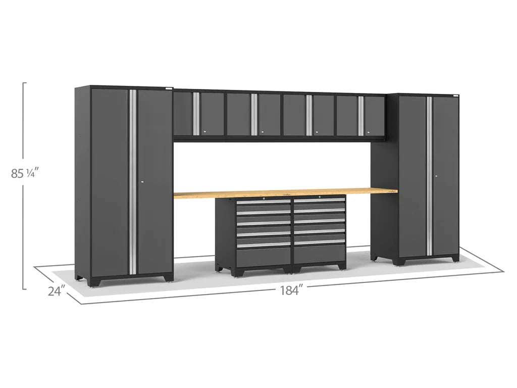 NewAge Pro 3.0 Series Gray 10 Piece Set w/ Bamboo Worktop