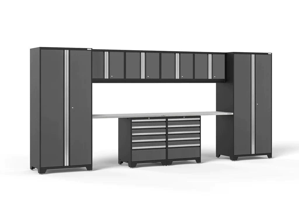NewAge Pro Series 10 Piece Cabinet Set with Lockers Wall