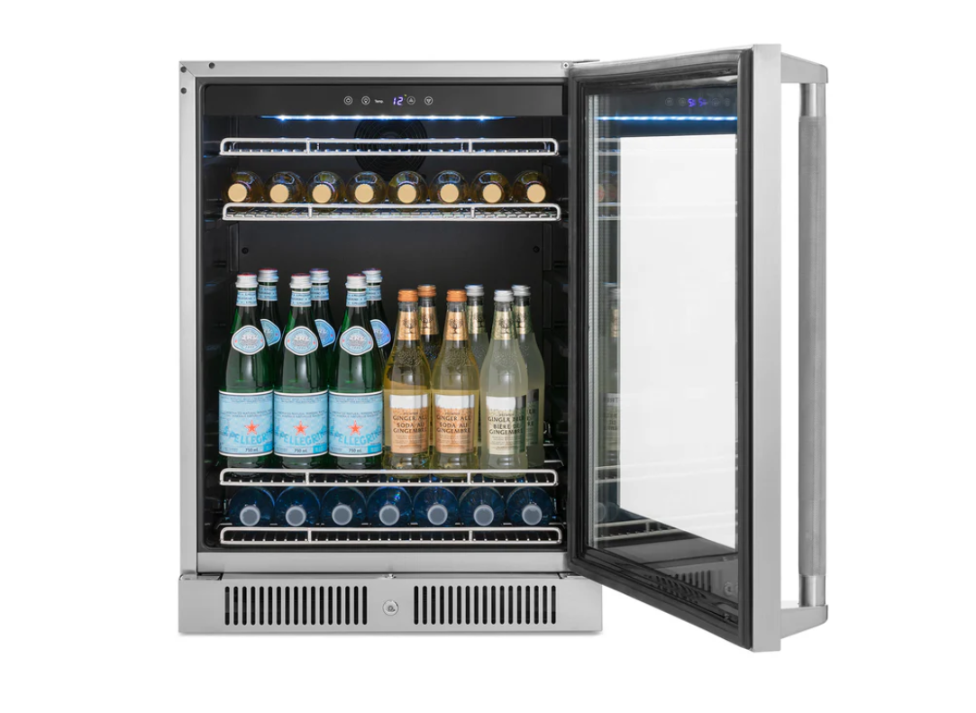 Newage Product 24-Inch Under-Counter Fridge with Glass Door