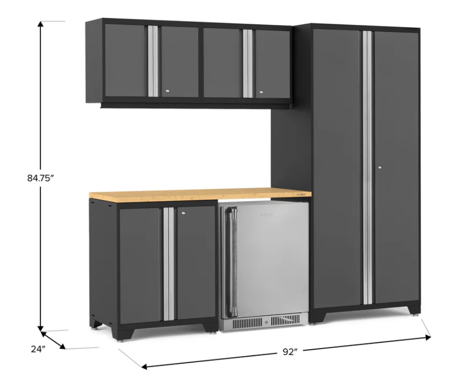 Newage Product Pro Series Grey 6 Piece Set w/ Bamboo Worktop - 53038