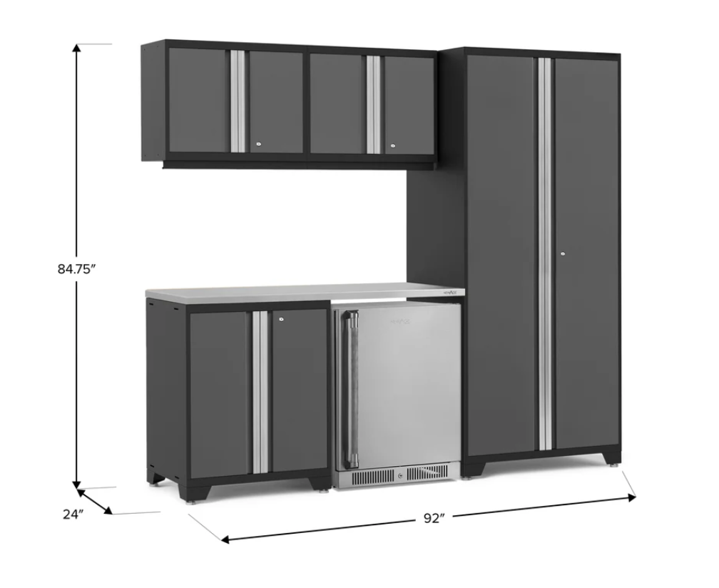 Newage Product Pro Series Grey 6 Piece Set w/ Stainless Steel Worktop - 53034