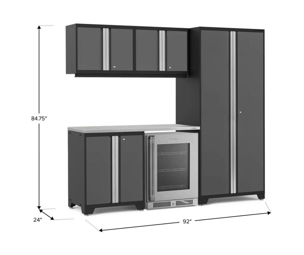 Newage Product Pro Series Grey 6-Piece Set with Stainless Steel Worktop - 53042