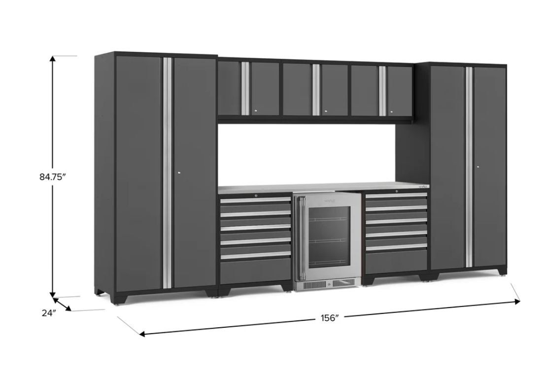 Newage Product Pro Series Grey 9-Piece Set with Stainless Steel Worktop - 55046