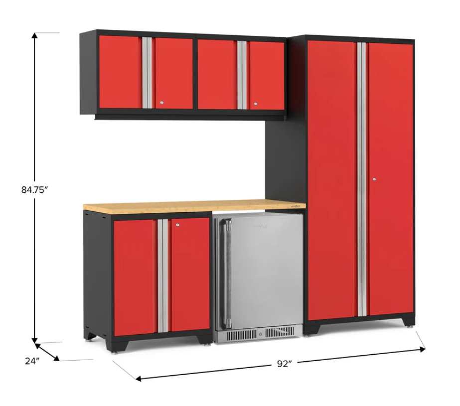 Newage Product Pro Series Red 6 Piece Set w/ Bamboo Worktop - 53039