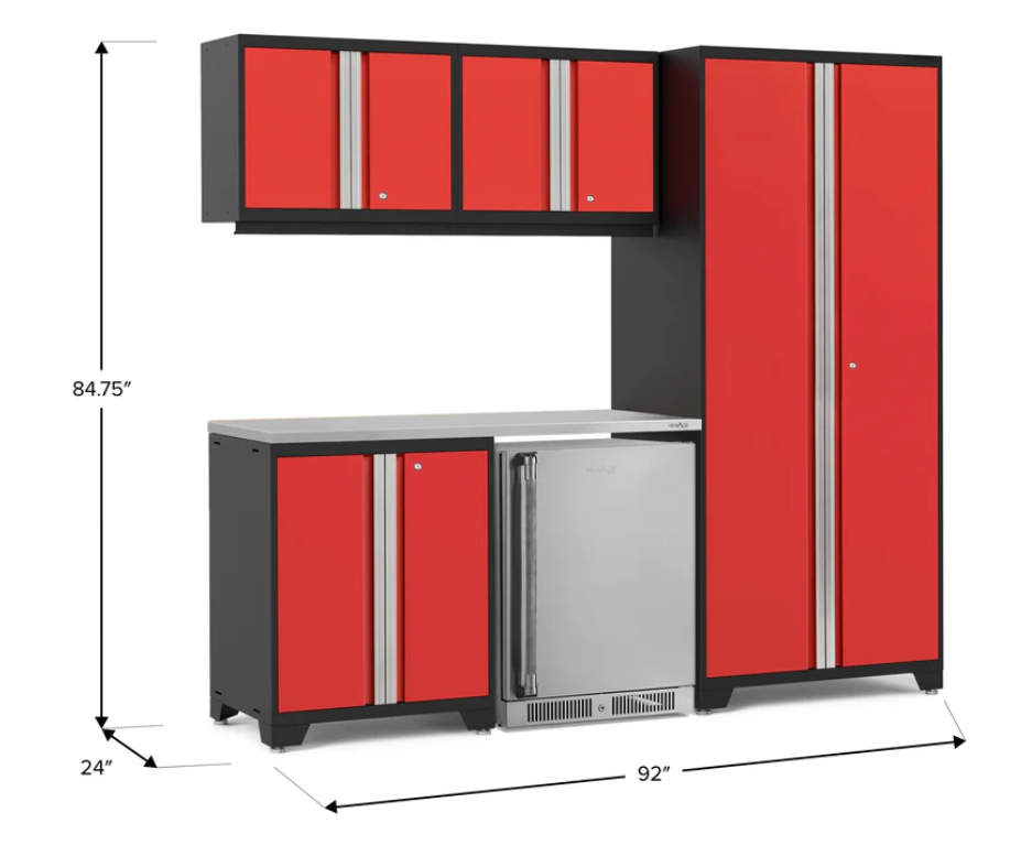 Newage Product Pro Series Red 6 Piece Set w/ Stainless Steel Worktop - 53035