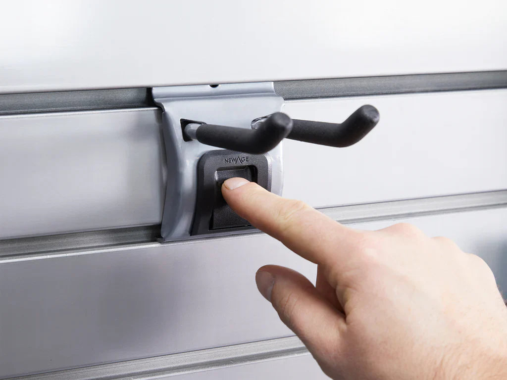 Newage Products Lockable Slatwall 4 in. Double Hooks (Pack