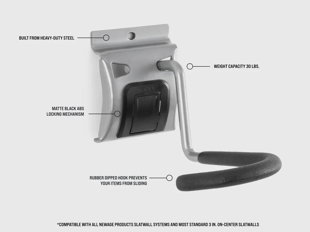 Newage Products Lockable Slatwall Vertical Bike Hook (Pack