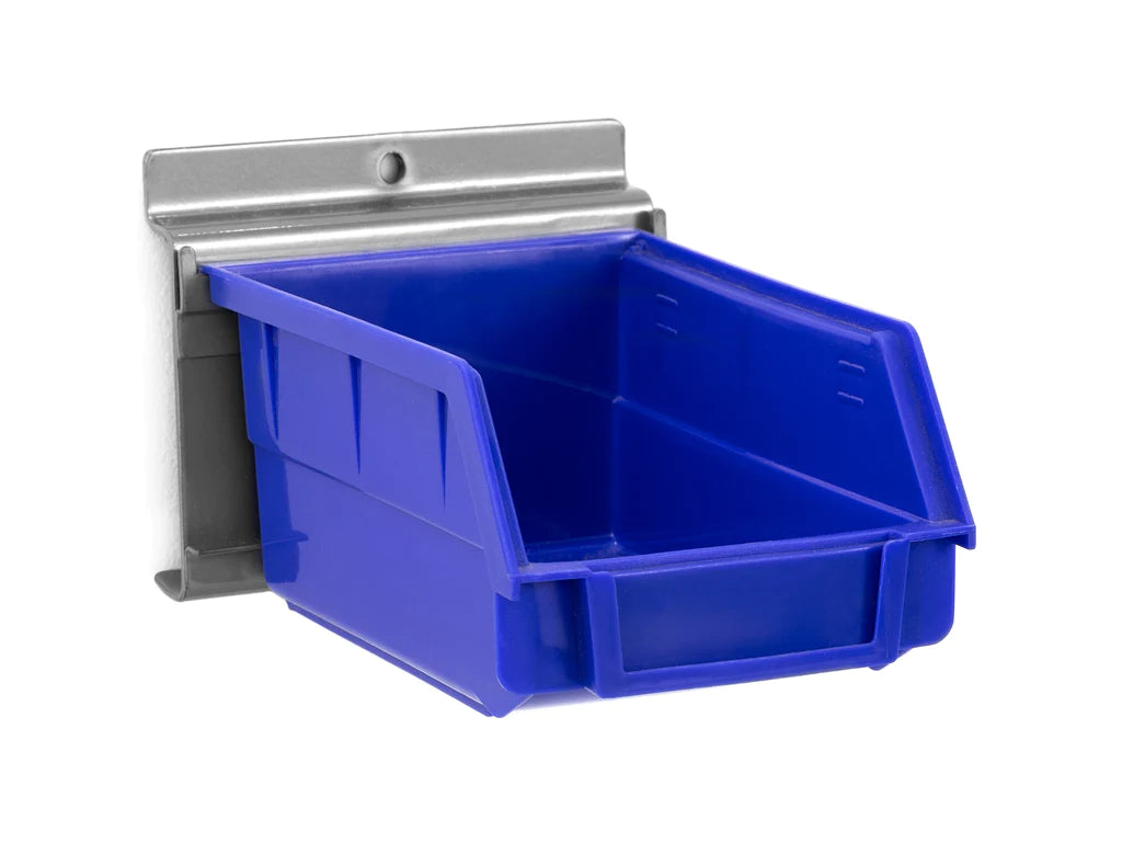 NewAge PVC Slatwall Blue Parts Bins with Parts Bins Support (Pack of 4)