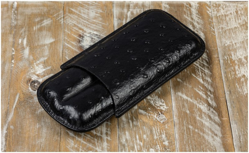 Prestige Import Group 2 Cigar Ostrich Style Case