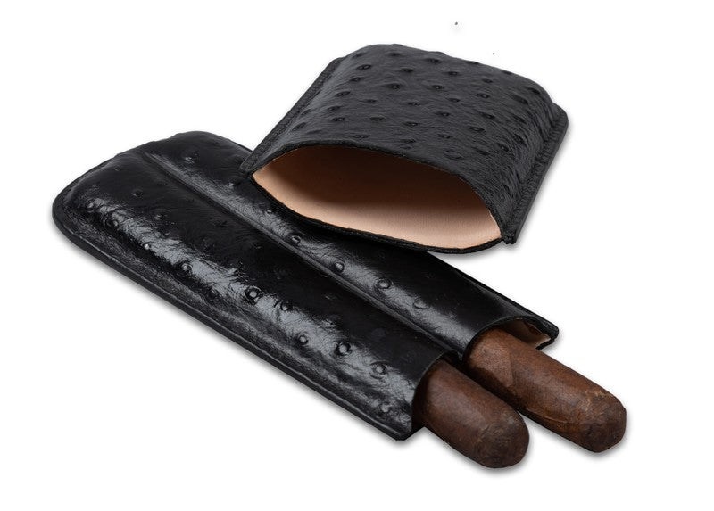 Prestige Import Group 2 Cigar Ostrich Style Case