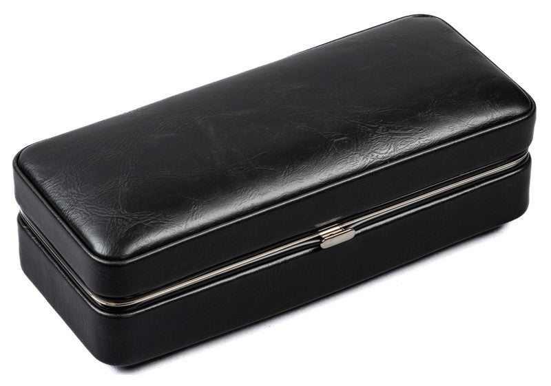 Prestige Import Group Black Leather Folding Cigar Case with Cutter