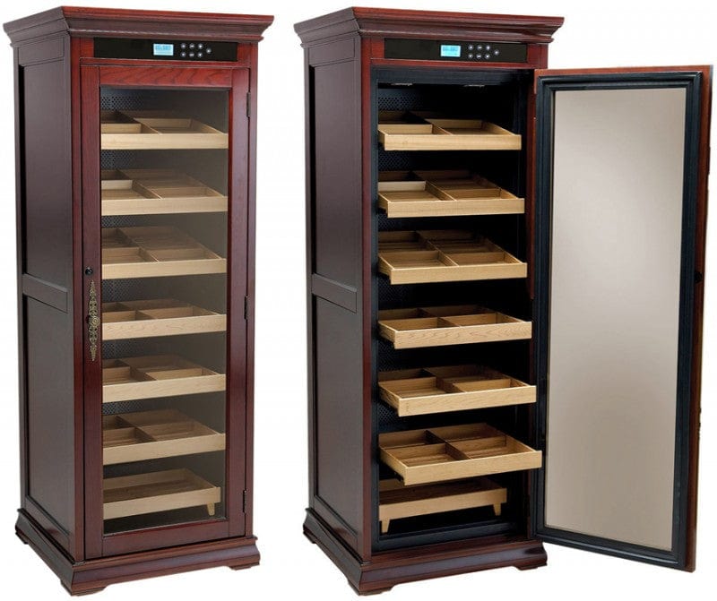 Prestige Import Group 6-Shelf Climate-Controlled Humidor Cabinet Dark Cherry