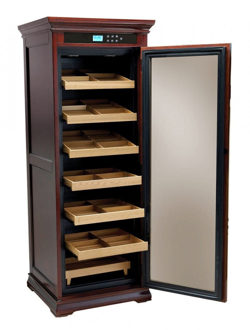 Prestige Import Group 6-Shelf Climate-Controlled Humidor Cabinet Dark Cherry
