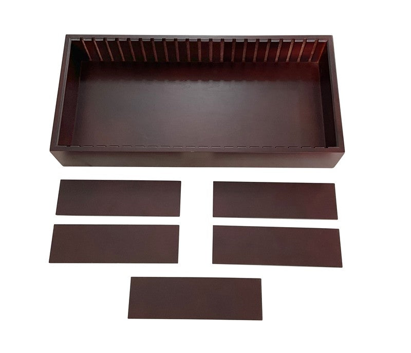 Prestige Import Group Adjustable Cigar Tray Dark Mahogany with Dividers