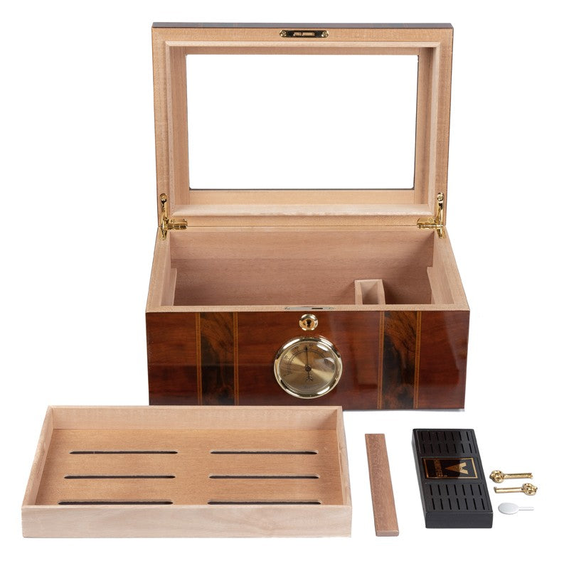 Ambassador Dark Mahogany Desktop Humidor with Spanish Cedar Lining