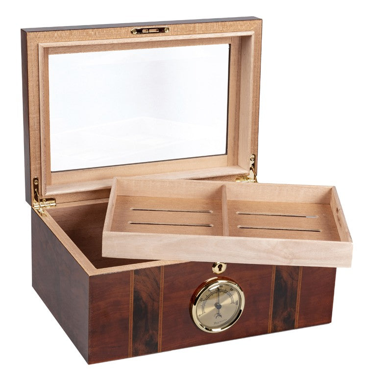 Ambassador Dark Mahogany Desktop Humidor with Spanish Cedar Lining
