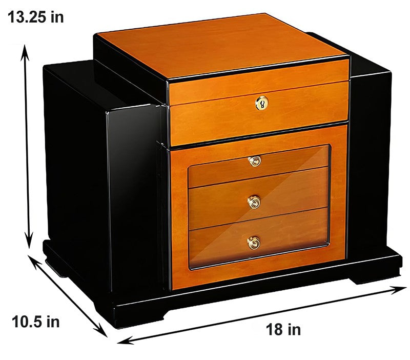 Prestige Import Group Baccus Lacquer Spanish Cedar Desktop Humidor, 200-Capacity