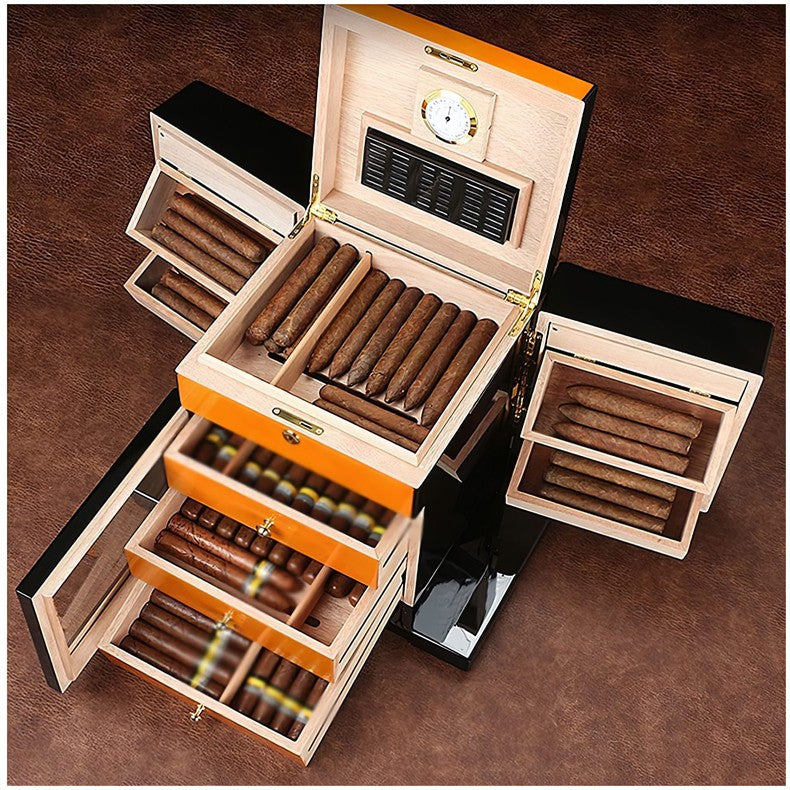 Prestige Import Group Baccus Lacquer Spanish Cedar Desktop Humidor, 200-Capacity