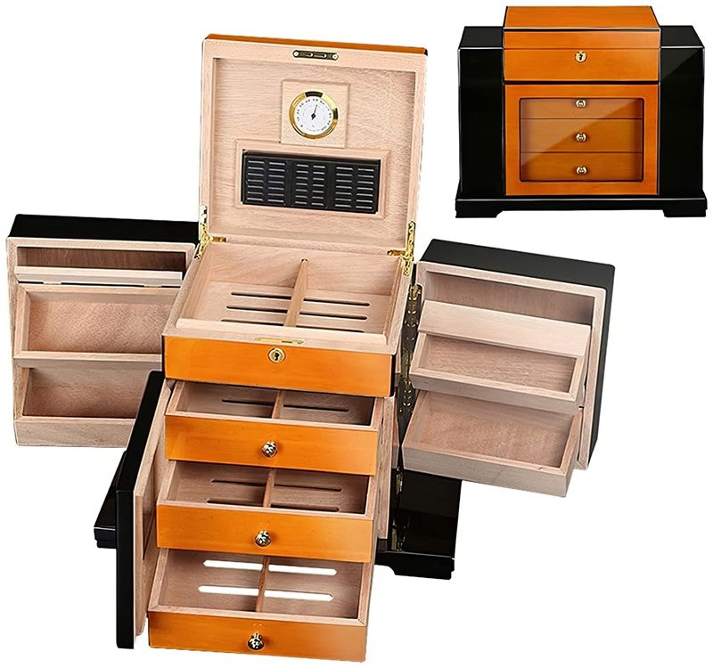 Prestige Import Group Baccus Lacquer Spanish Cedar Desktop Humidor, 200-Capacity