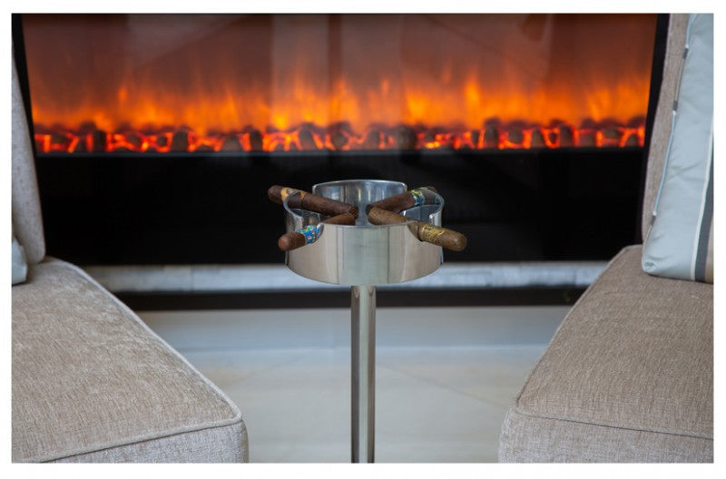 Prestige Import Group Baltimore Standing Polished Aluminum Free-Standing Ashtray