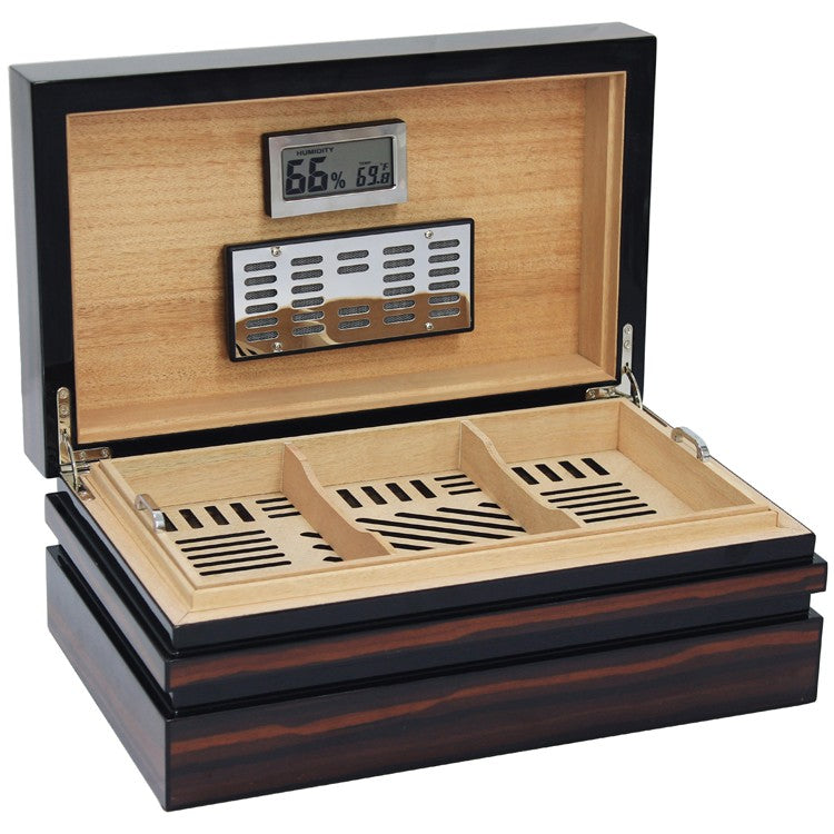 BastionBloc Ebony Lacquer Desktop Cigar Humidor with Cedar