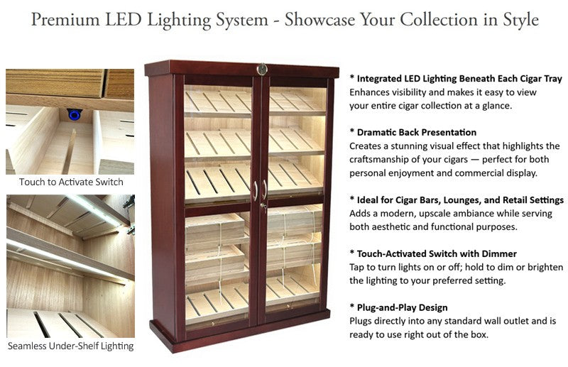 Prestige Import Group Bermuda 4,000-Cigar Cherry Cabinet Humidor with Cedar