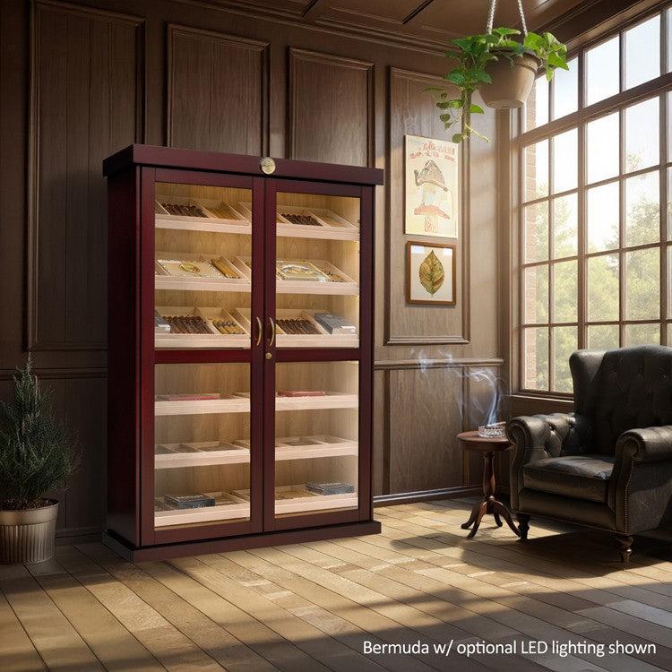 Prestige Import Group Bermuda 4,000-Cigar Cherry Cabinet Humidor with Cedar