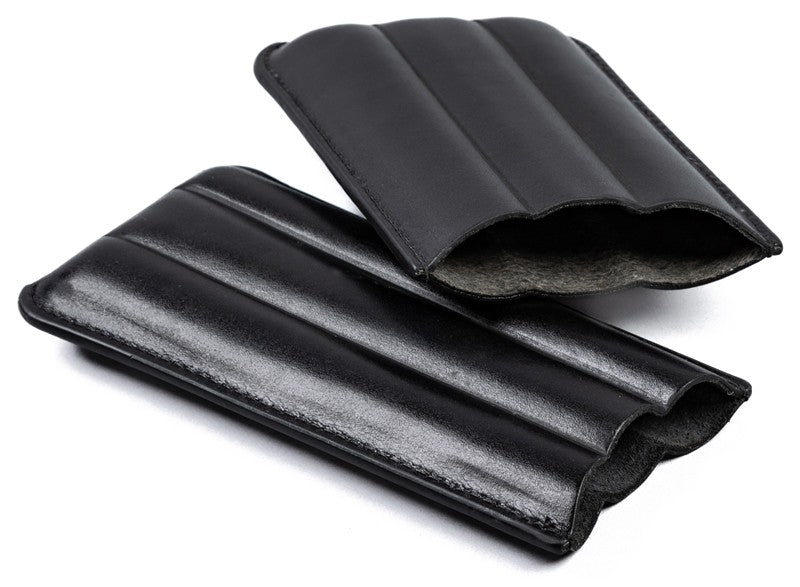 Prestige Import Group Black Bonded Leather 3-Cigar Travel Sleeve Case