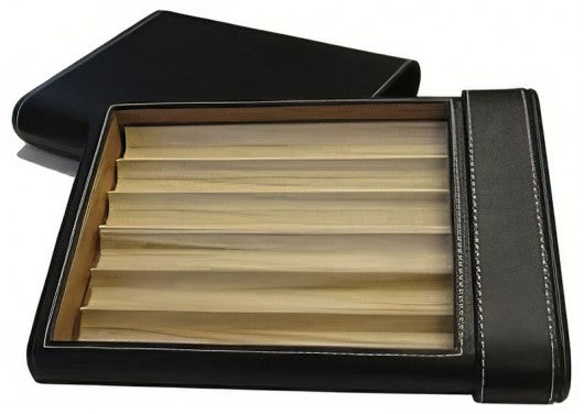 Prestige Import Group Black PVC Leather 6-Cigar Travel Humidor