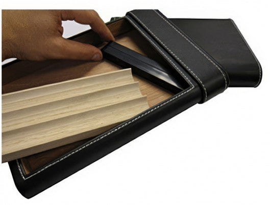 Prestige Import Group Black PVC Leather 6-Cigar Travel Humidor