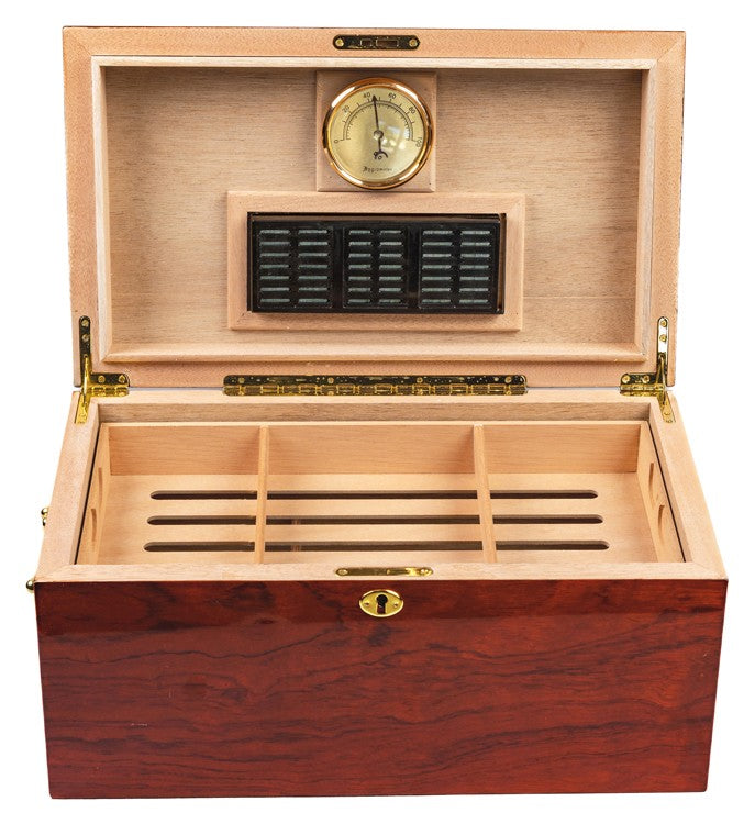 Prestige Import Group Broadway 150-Count High-Gloss Lacquer Arch-Top Spanish Cedar Humidor