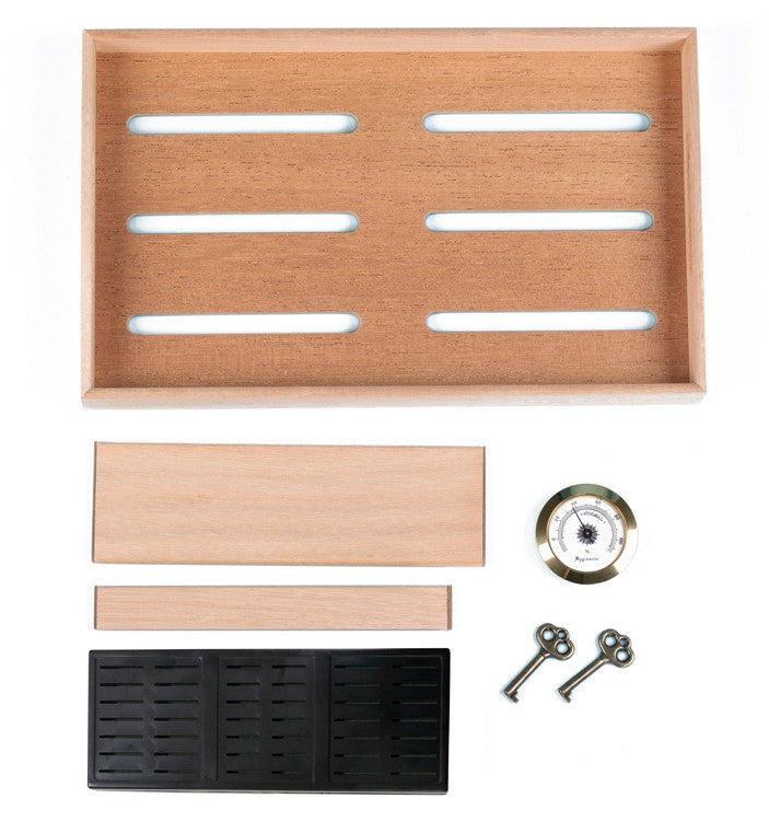 Caesar 50-Cigar Antique Walnut Desktop Humidor with Spanish Cedar Interior