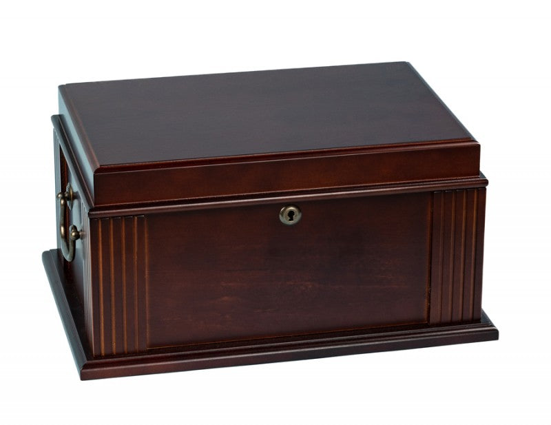 Caesar 50-Cigar Antique Walnut Desktop Humidor with Spanish Cedar Interior