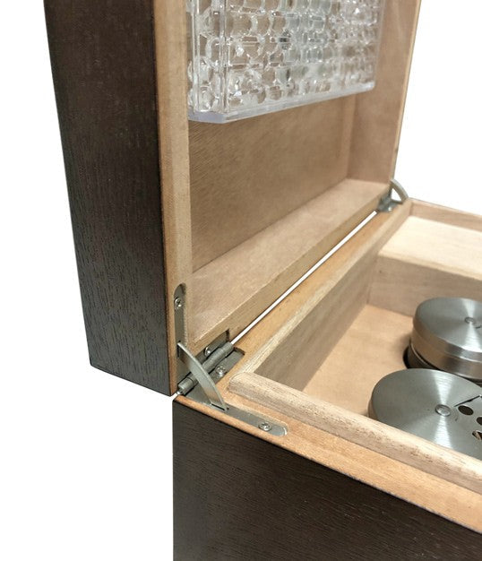 Cannabis Cachet Mahogany Humidor With Glass Jars, Lock & Humidifier