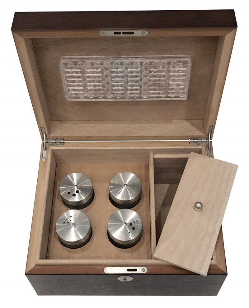 Cannabis Cachet Mahogany Humidor With Glass Jars, Lock & Humidifier