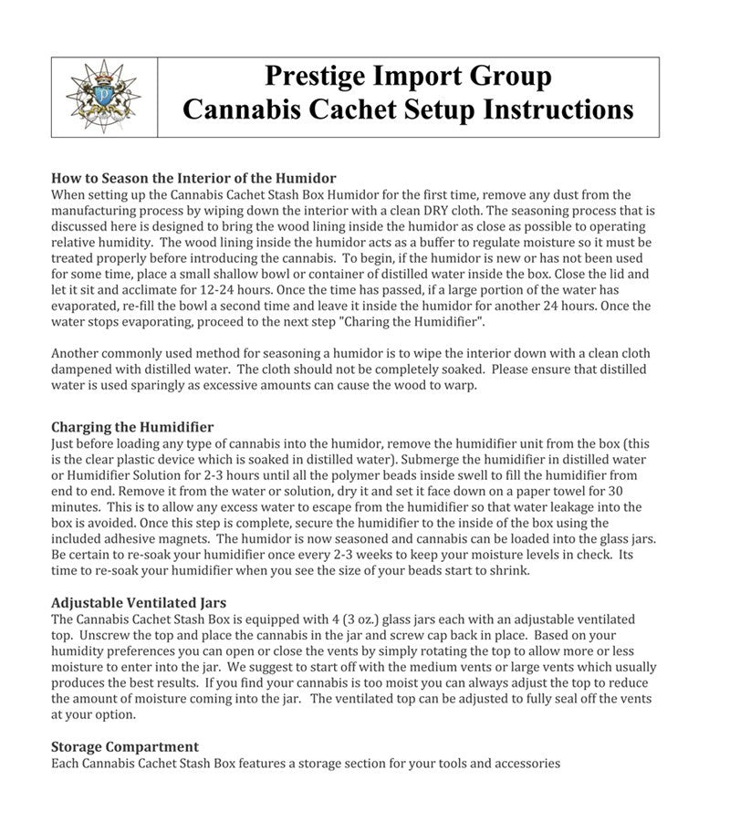 Cannabis Cachet Mahogany Humidor With Glass Jars, Lock & Humidifier