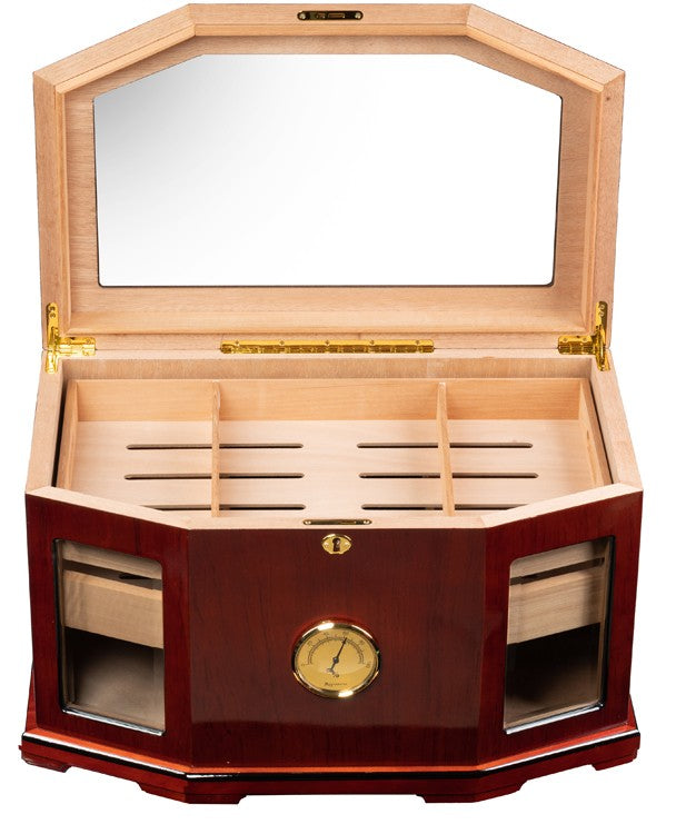 Prestige Import Group Chancellor Desktop Humidor Mahogany Spanish Cedar Lined