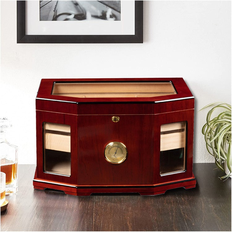 Prestige Import Group Chancellor Desktop Humidor Mahogany Spanish Cedar Lined