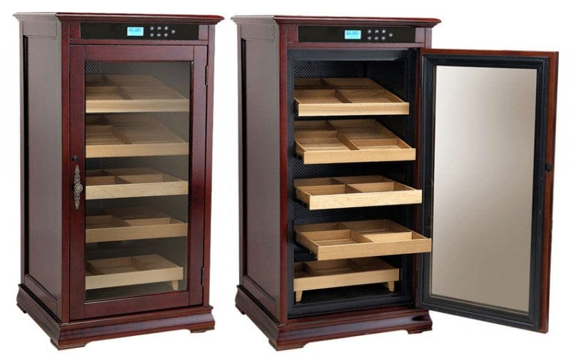 Prestige Import Group Dark Cherry Climate-Controlled Cigar Cabinet with Humidifier