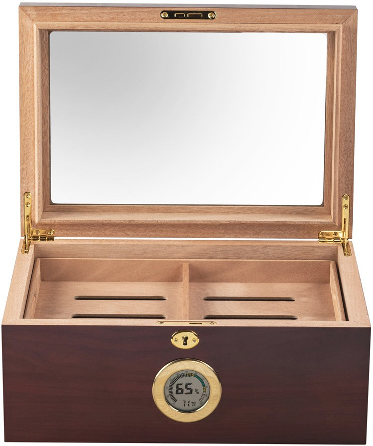 Berkeley Digital Cherry Desktop Humidor with External Digital Hygrometer