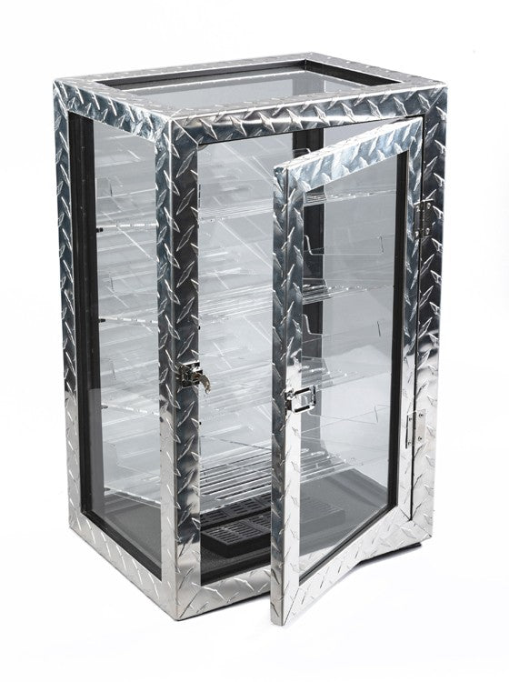 Prestige Import Group Diamond Plate Acrylic Commercial Display Humidor Cabinet