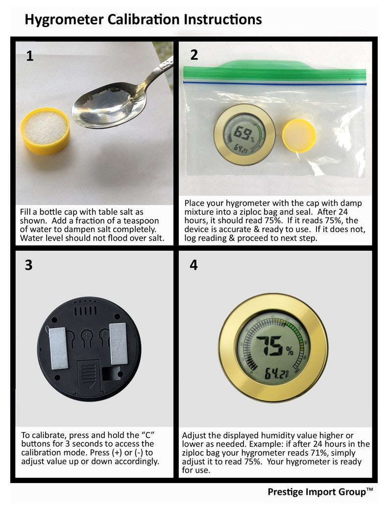Prestige Import Group - Digital Hygrometer with Calibration