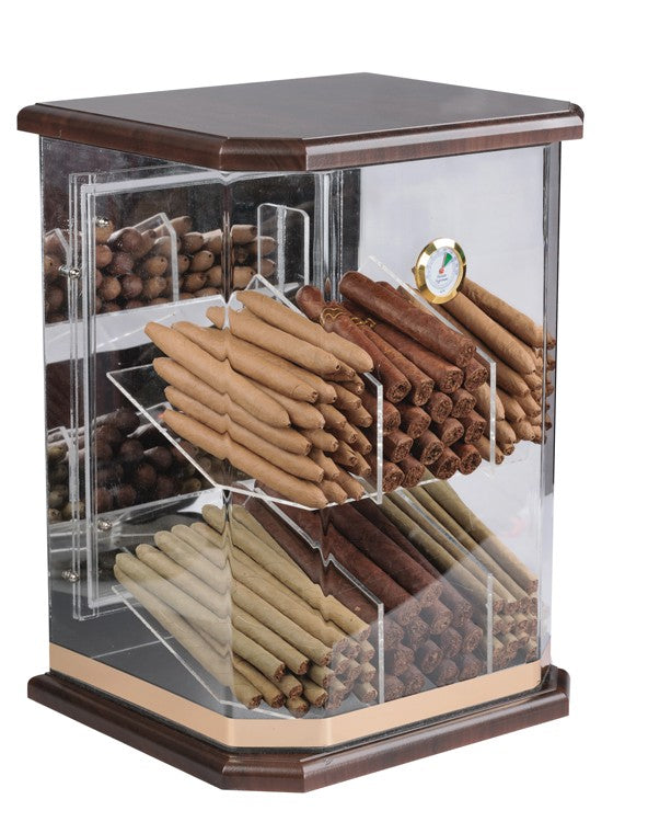 Prestige Import Group Franklin Wood Acrylic Display Humidor 150-Count