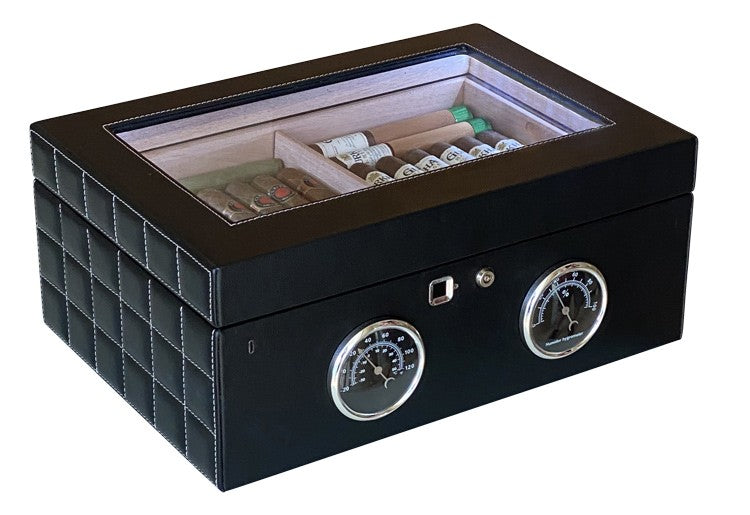 LemansGT 120-Count Biometric Fingerprint Humidor with LED Lighting