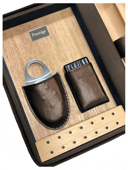 Prestige Import Group Manhattan Leather Travel Humidor Case