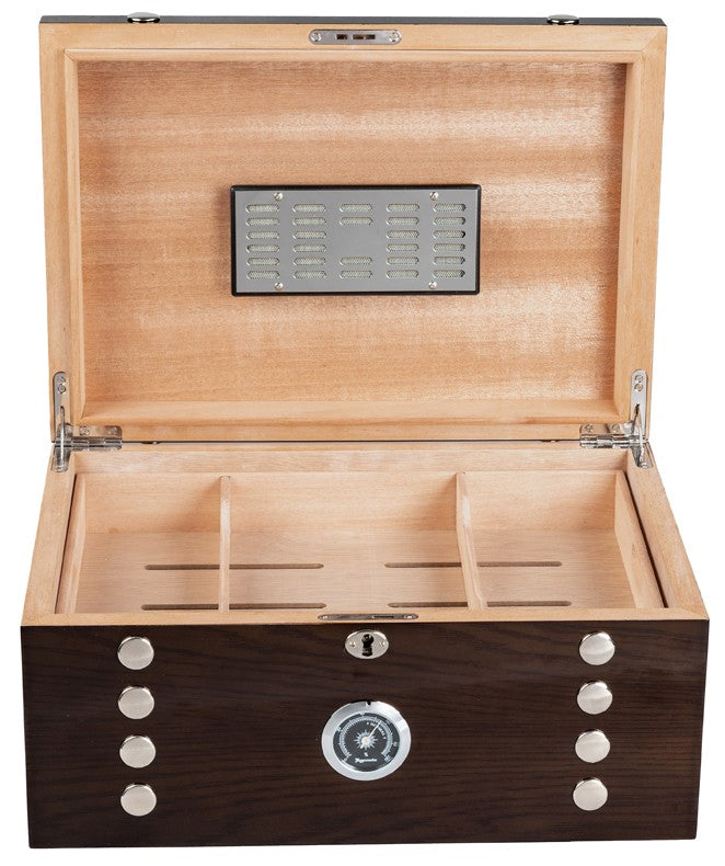 Prestige Import Group Montgomery 150-Cigar Lacquered Desktop Humidor with Tray