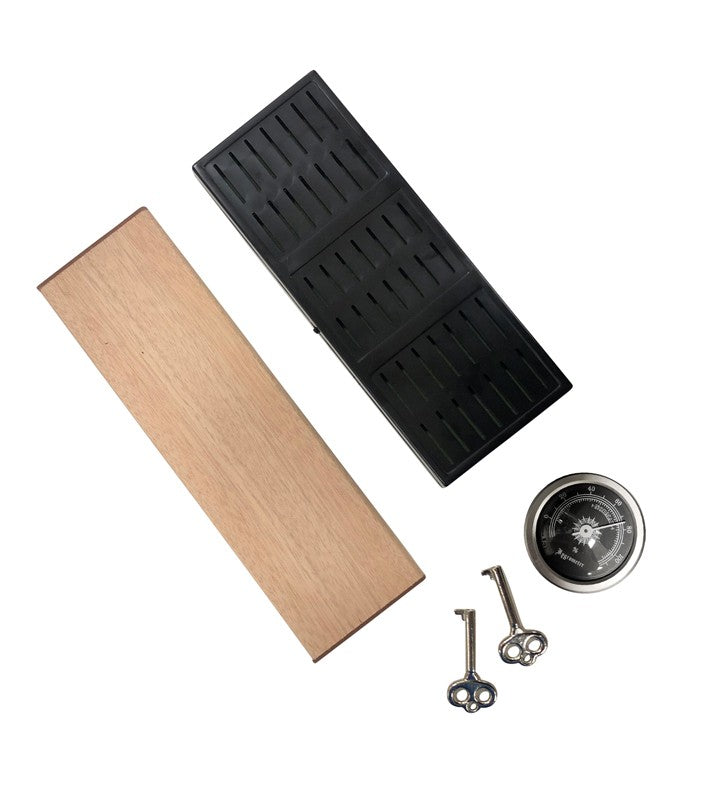 Onyx High-Gloss Black Desktop Humidor 50-Cigar Capacity Spanish Cedar