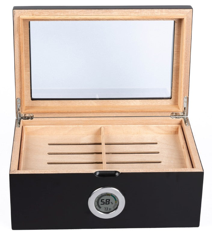 Portofino 100-Cigar Dome-Top Desktop Humidor with Digital Hygrometer