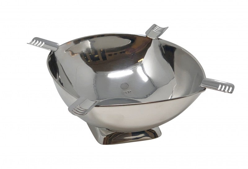 Prestige Import Group Quadrangle Stainless Steel Cigar Ashtray Rounded-Square Tabletop