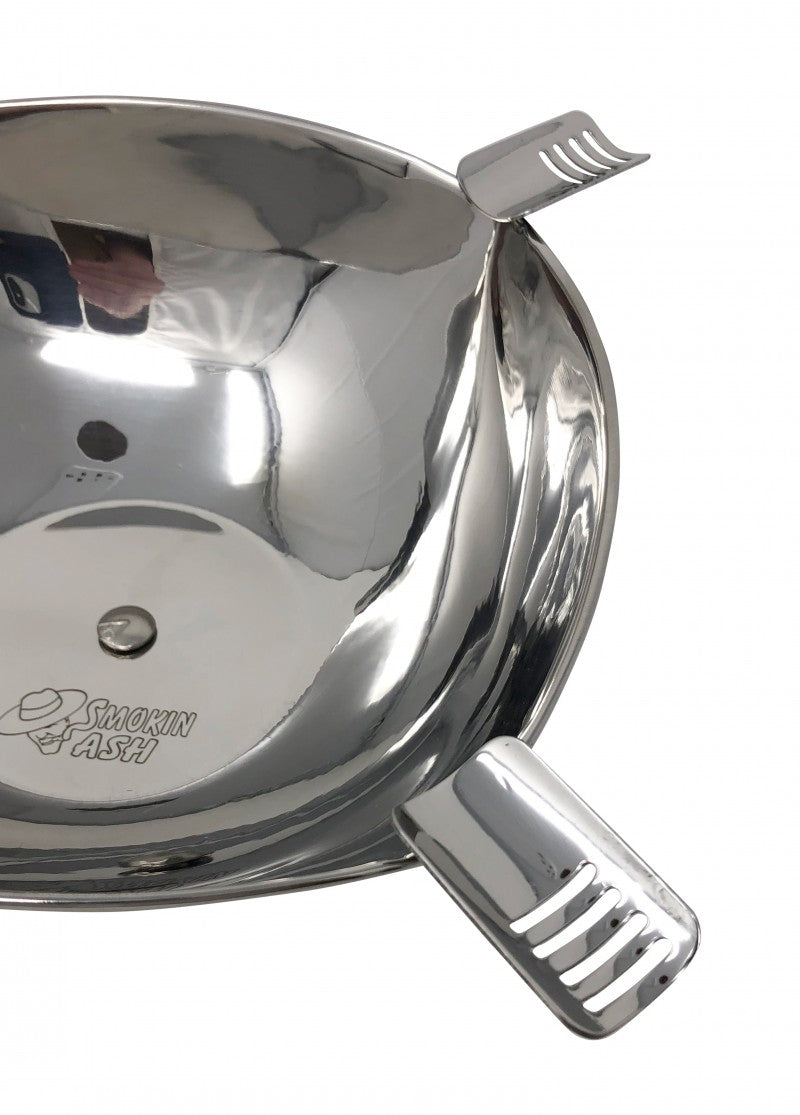 Prestige Import Group Quadrangle Stainless Steel Cigar Ashtray Rounded-Square Tabletop